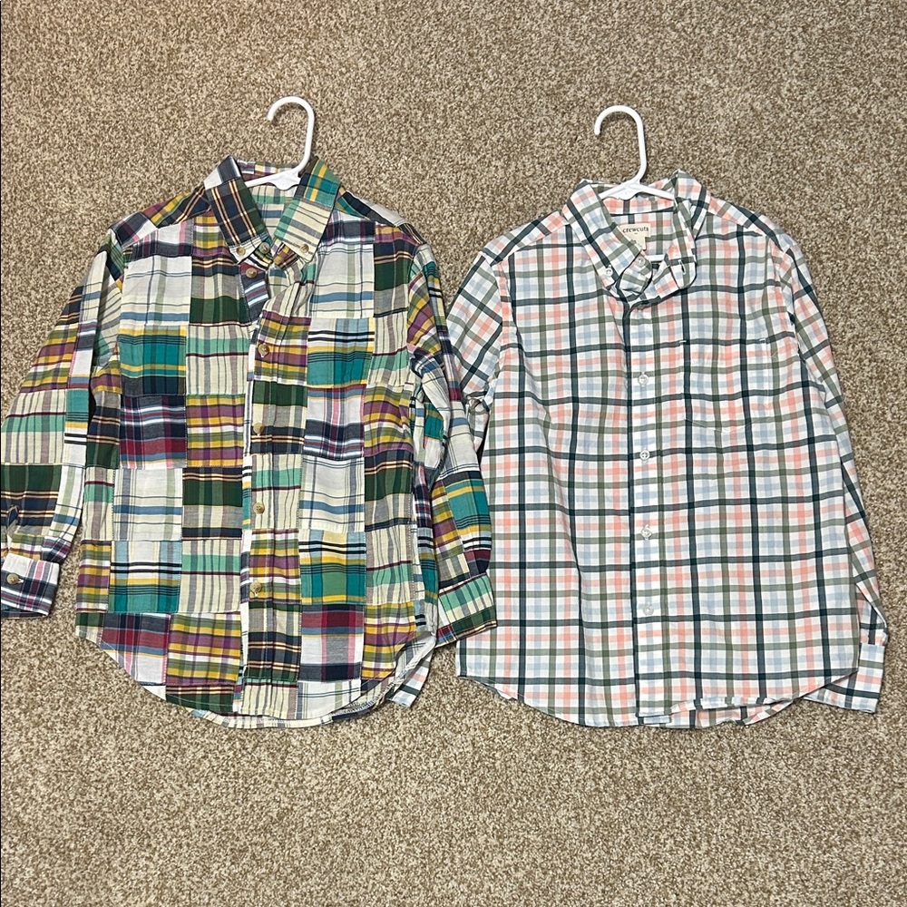 Crewcuts Multicolor Plaid Boys 8 Button Down Shirts
